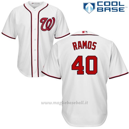 Maglia Baseball Uomo Washington Nationals Wilson Ramos Bianco Autentico Collezione Cool Base